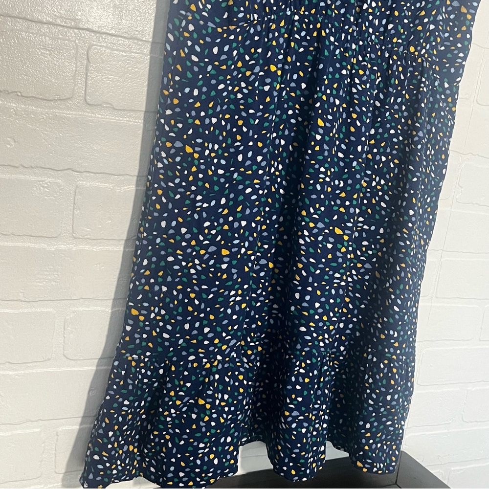 Banana Republic Womens Dress Navy Blue Flowy Rayon Dress Short Sleeves Medium - Picture 6 of 8